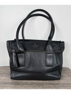 Kate Spade Southport Ave Oden Tote Black Leather Large Work Purse Project